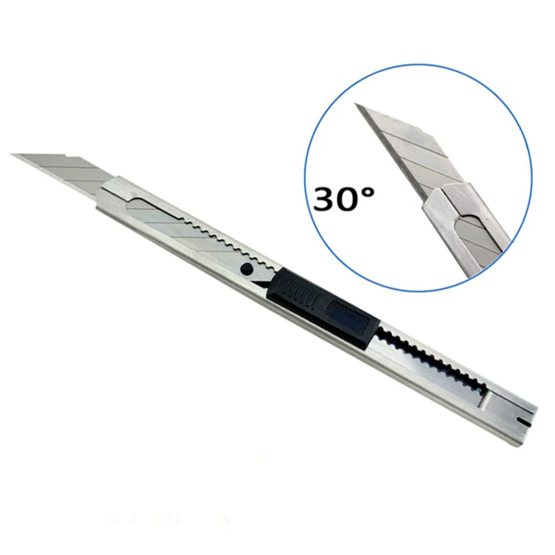 High Quality 30 Degree Blade Tip Razor Blade Knife Sharp Portable Mini Auto-lock Utility Knife Stainless Steel Diy Art Cutter
High Quality 30 Degree Blade Tip Razor Blade Knife Sharp Portable Mini Auto-lock Utility Knife Stainless Steel Diy Art Cutter