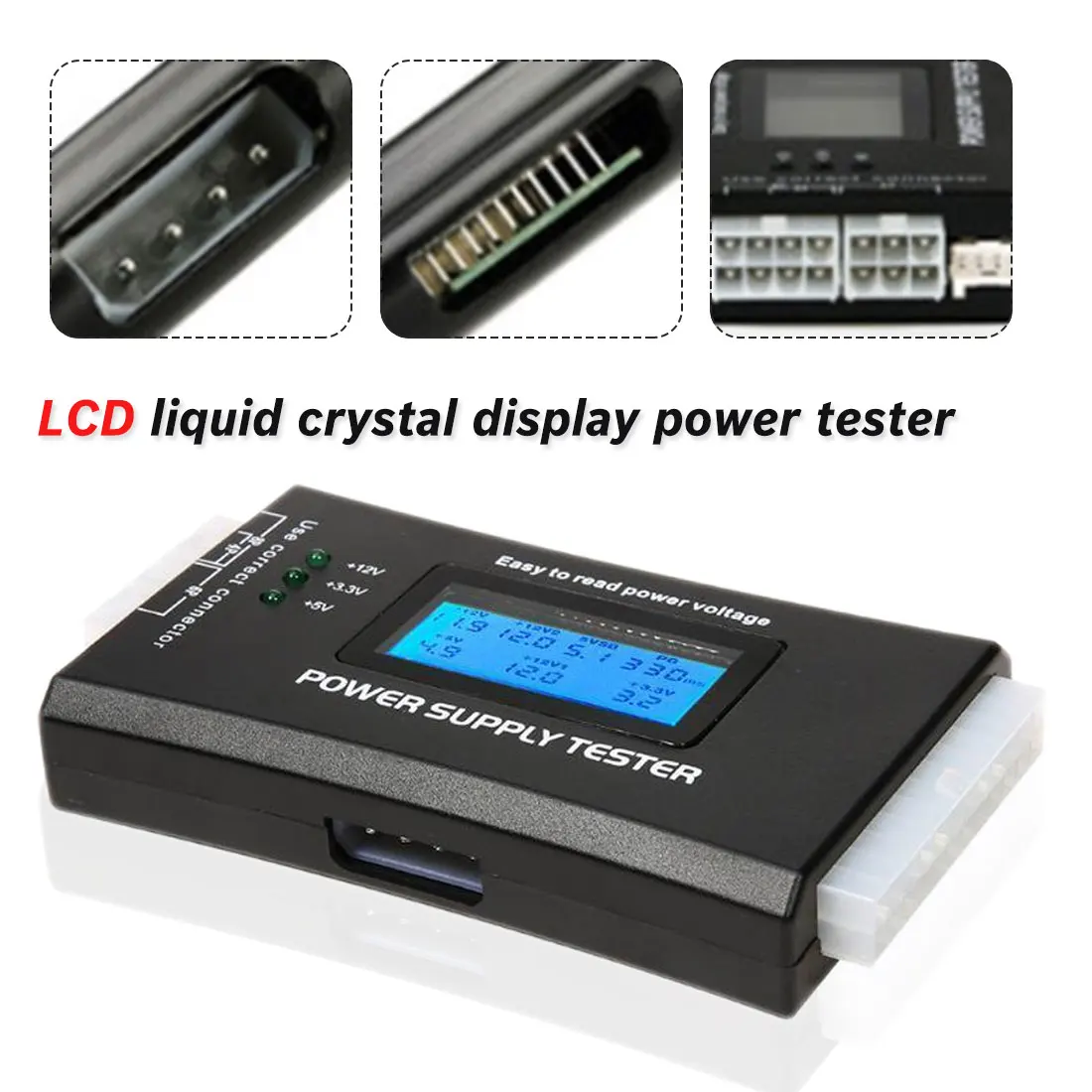 PC computer electronic ATX power supply DC digital voltmeter 12v voltage tester detection tool | Инструменты