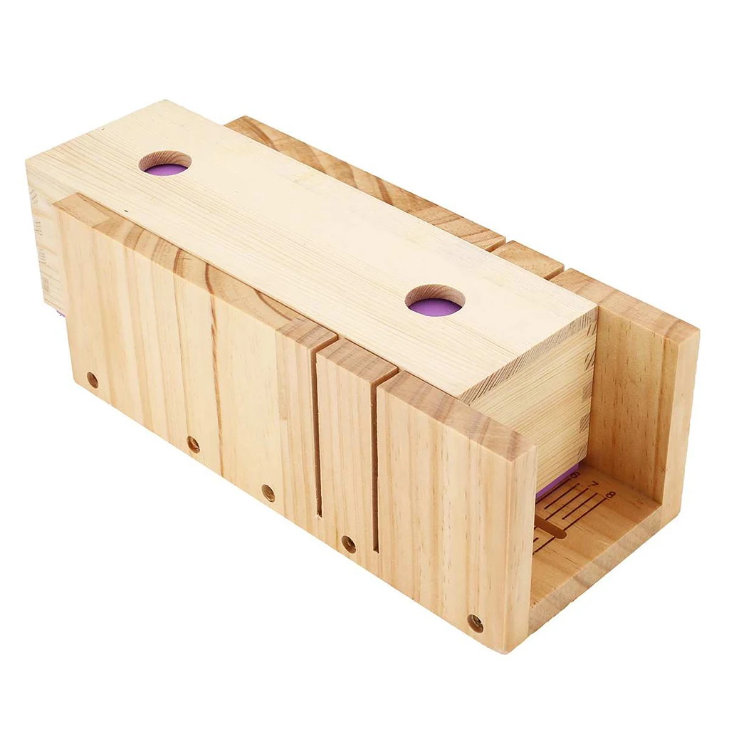 Practical Wood Soap Cutter Set, including Adjustable Wooden Soap Loaf Cutter Mold Rectangle Silicone Mold with Wood Box
Practical Wood Soap Cutter Set, including Adjustable Wooden Soap Loaf Cutter Mold Rectangle Silicone Mold with Wood Box