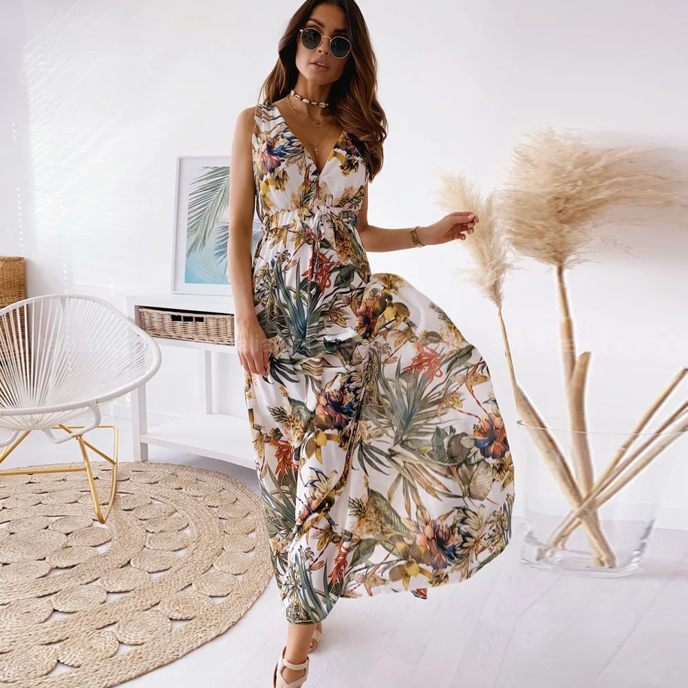 Boho Sexy Long Dress Summer Sleeveless Backless V Neck Bodycon Dresses For Women 2021 Fashion Lace Up Plant Print Lady Sundress
Boho Sexy Long Dress Summer Sleeveless Backless V Neck Bodycon Dresses For Women 2021 Fashion Lace Up Plant Print Lady Sundress