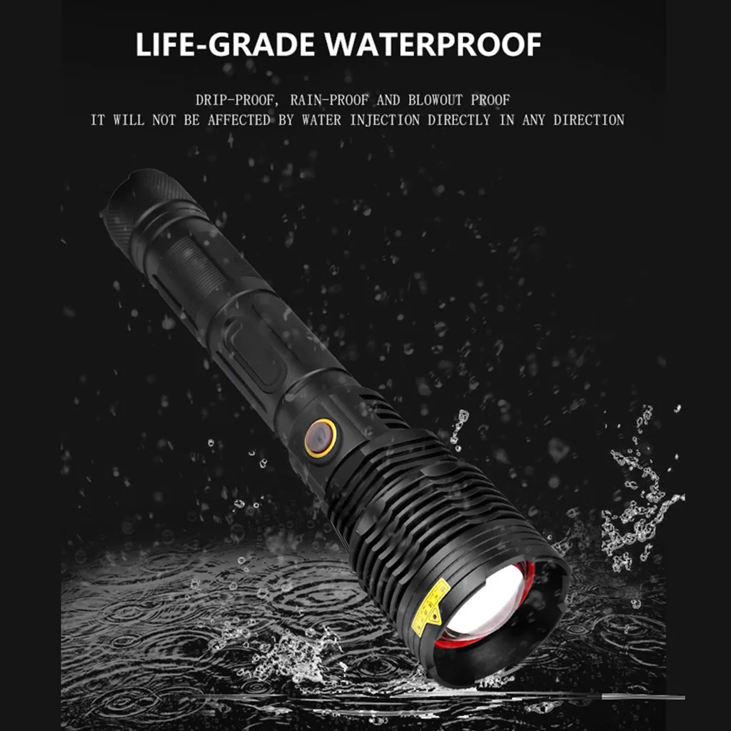 2020 Portable flashlight High Lumens XHP70 Super Bright LED USB18650/26650 Rechargeable camping light Zoom Flashlight
2020 Portable flashlight High Lumens XHP70 Super Bright LED USB18650/26650 Rechargeable camping light Zoom Flashlight