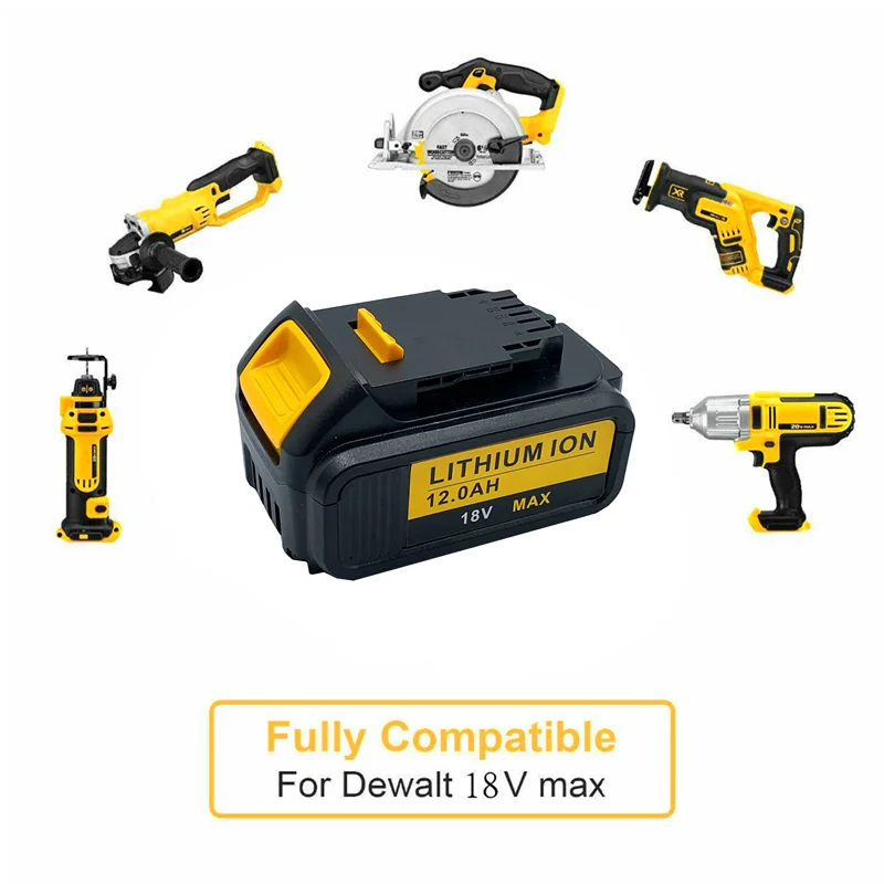 18V 12.0Ah MAX XR Battery Power Tool Replacement for DeWalt DCB184 DCB181 DCB182 DCB200 20V 5A 18Volt 20 V Battery
18V 12.0Ah MAX XR Battery Power Tool Replacement for DeWalt DCB184 DCB181 DCB182 DCB200 20V 5A 18Volt 20 V Battery