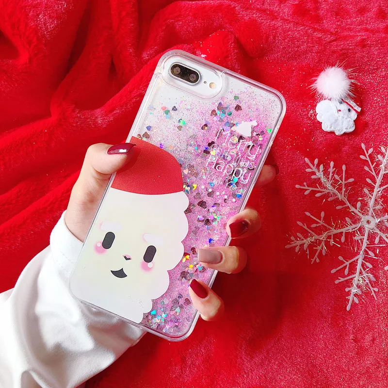 12 стилей динамический жидкий зыбучий песок Рождественский чехол для iPhone 11 Pro max XR X