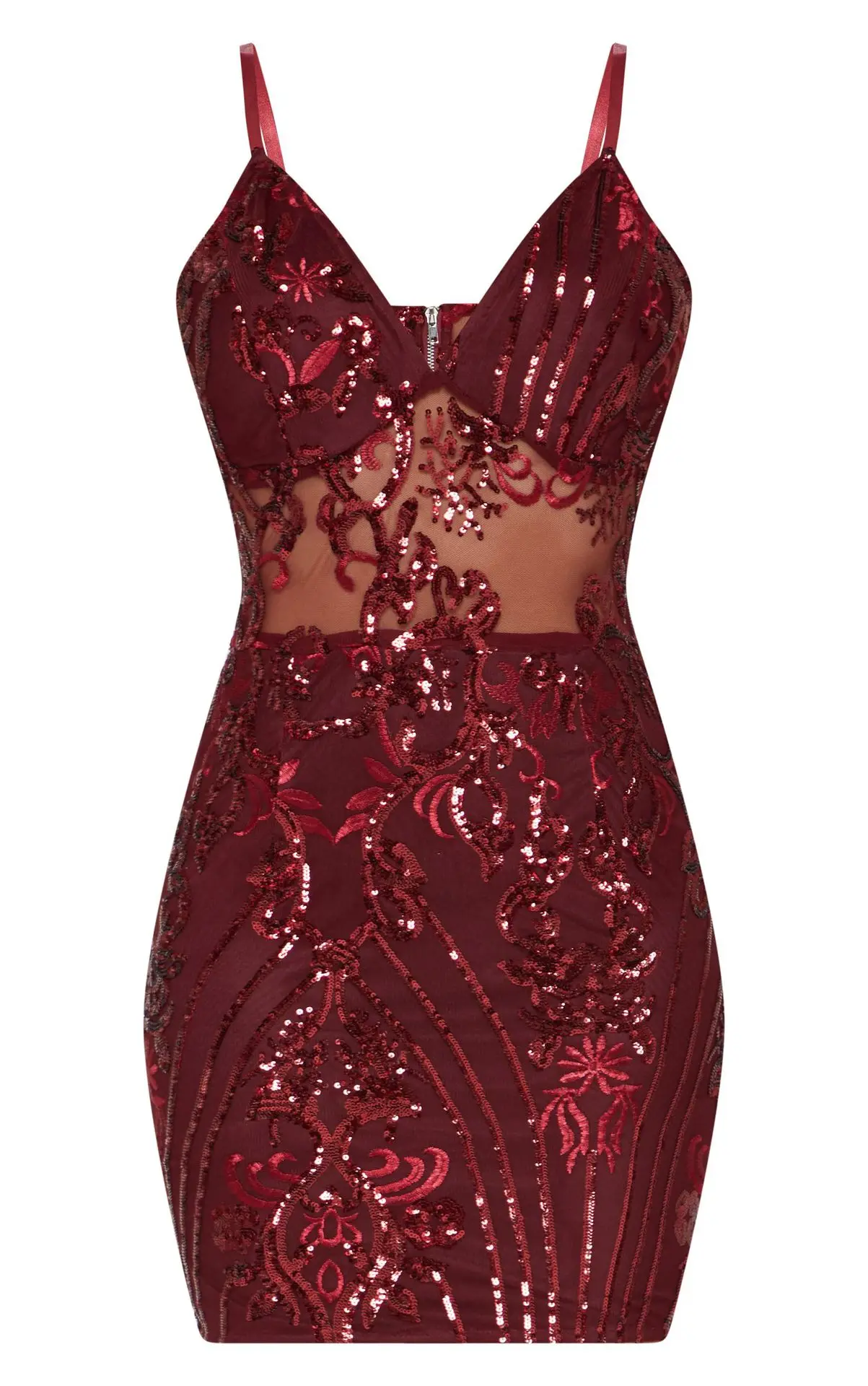 

Cross-border Women's Wear Europe and America Explosions Splicing Sexy Sequin Sling Backless Dress (Two Colors)