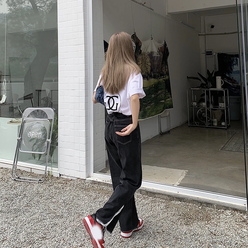 YTX1940 Split lace stitching pants 2021 new summer fried street loose high waist black jeans women
YTX1940 Split lace stitching pants 2021 new summer fried street loose high waist black jeans women