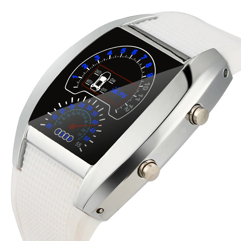 LED Digital Watch Men Electronic Aviation Speedometer Sports Meter Dial Wrist horloges manne Air Clock | Наручные часы