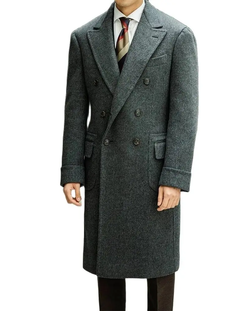 Latest Dark Gray Thick Woolen Notch Lapel Double-breasted Overcoat For Men England Style Cacual Formal Fashion Men Jacket
Latest Dark Gray Thick Woolen Notch Lapel Double-breasted Overcoat For Men England Style Cacual Formal Fashion Men Jacket
