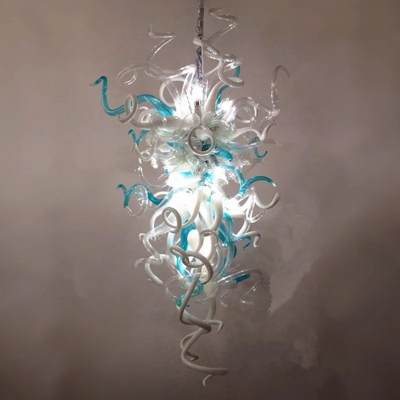 

Nordic Chandeliers 48 Inches LED Art Deco Hand Blown Glass Pendant Lamp Italy Living Room Light Fixtures Blue White Clear