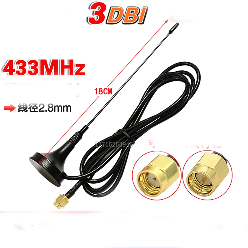 5PCS/Lot 433MHZ High gain small sucker Antenna RP-SMA-J male connector 3DBI RG174
5PCS/Lot 433MHZ High gain small sucker Antenna RP-SMA-J male connector 3DBI RG174