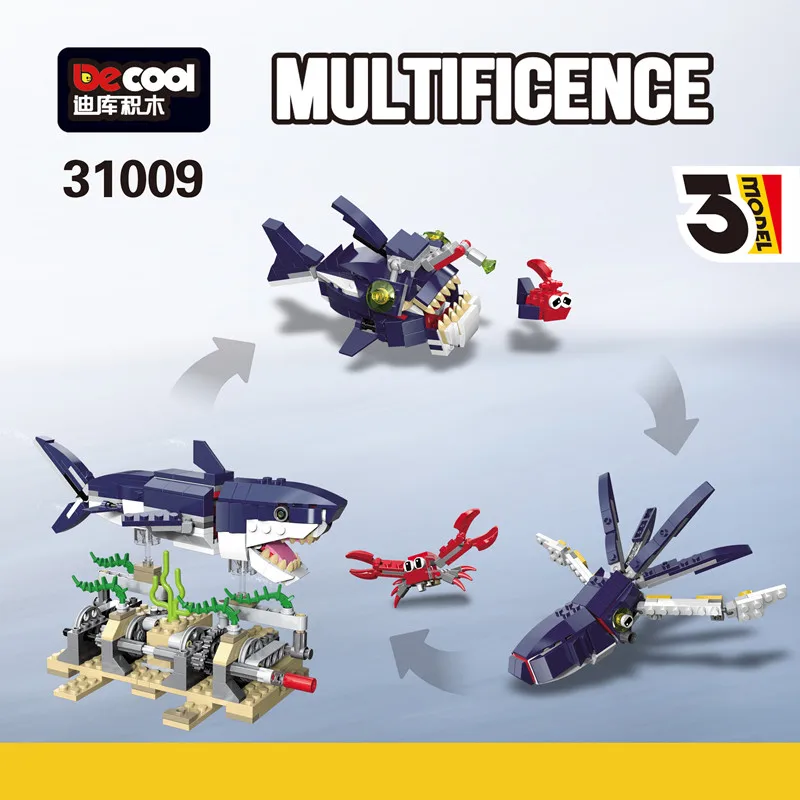 Creator 3in1 Underwater Robot + Deep Sea Creatures Building Blocks Kit Bricks City Classic Model Kids Toys For Children gift
Creator 3in1 Underwater Robot + Deep Sea Creatures Building Blocks Kit Bricks City Classic Model Kids Toys For Children gift