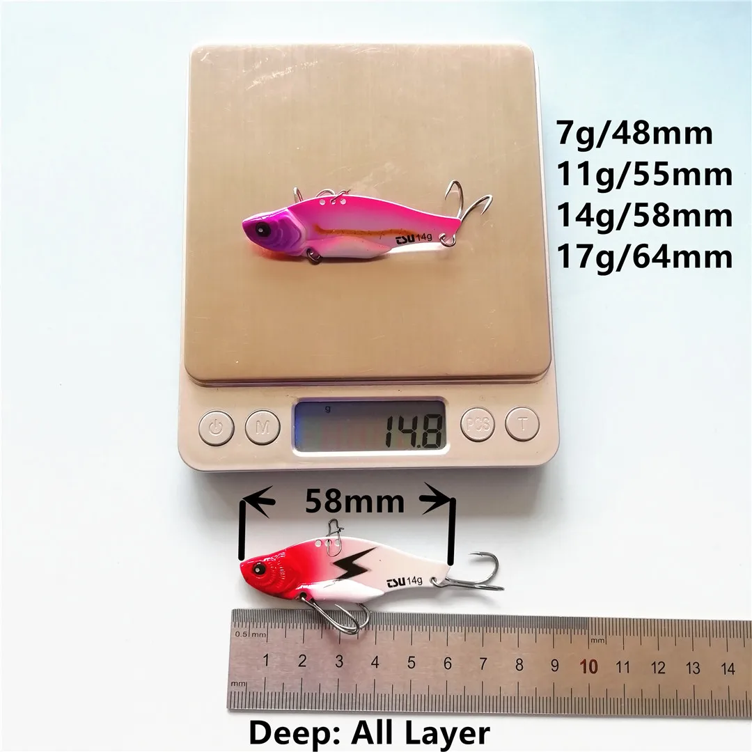 4pcs 7g 11g 14g 17g Fishing Lure Metal VIB Hard Lure Sinking Water Ice Jigging Winter Fishing Vibration Bait
4pcs 7g 11g 14g 17g Fishing Lure Metal VIB Hard Lure Sinking Water Ice Jigging Winter Fishing Vibration Bait