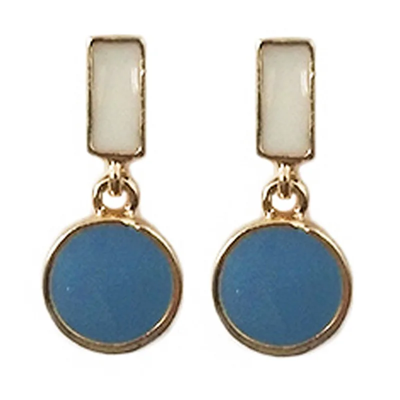 Delicate Design Drop Earrings Trendy Jewelry Small Short Style White Blue Enamel Round Drop Earrings Women Jewelry Gifts Party 
Delicate Design Drop Earrings Trendy Jewelry Small Short Style White Blue Enamel Round Drop Earrings Women Jewelry Gifts Party