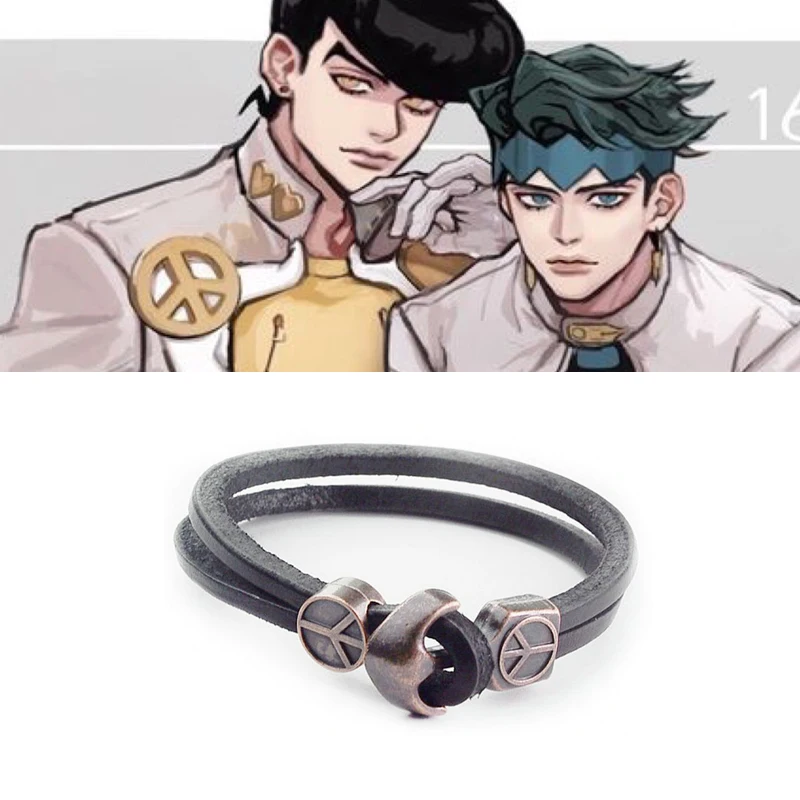 Anime Jewelry JOJOS Bizarre Adventure Stainless Steel Charm Bracelet Cosplay Sport Black Leather Bangle Accessories
Anime Jewelry JOJOS Bizarre Adventure Stainless Steel Charm Bracelet Cosplay Sport Black Leather Bangle Accessories