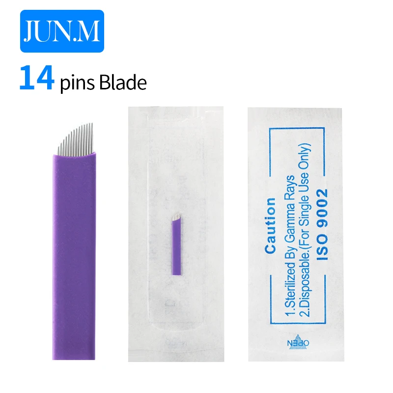 100pcs Super sharp0.18 Tattoo Needle Accessories Permanent Makeup Sterilized Purple 14pins Microblading Blade For Eyebrow Lip-B5
100pcs Super sharp0.18 Tattoo Needle Accessories Permanent Makeup Sterilized Purple 14pins Microblading Blade For Eyebrow Lip-B5