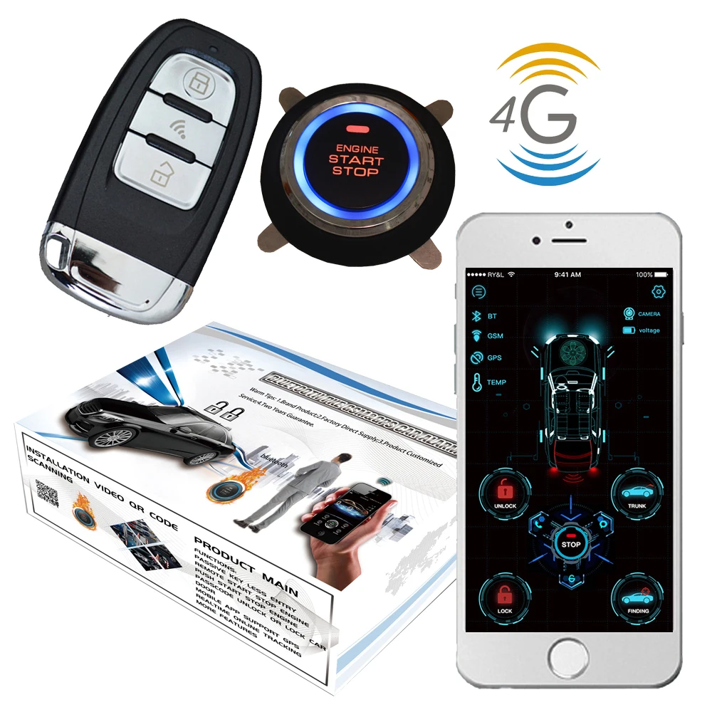 Фото Cardot 4G gps Smart Pke бесключевой доступ Дистанционное пусковое устройство запуск(Aliexpress на русском)