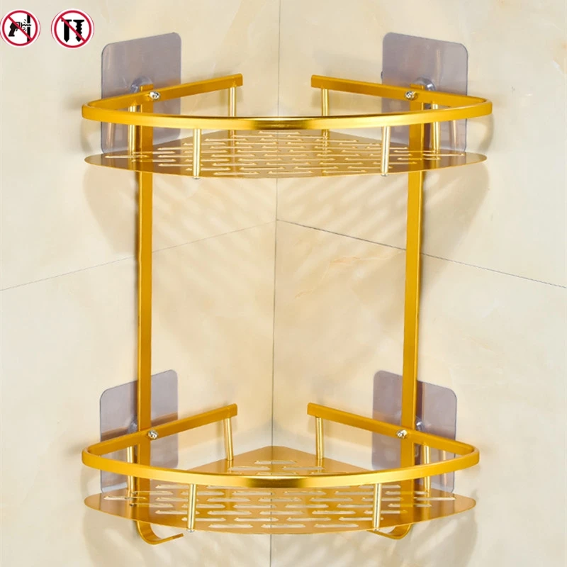 Black Bathroom Shelf Space Aluminum Wall-mounted Toilet Vanity Towel Rack Storage Free Punch Corner Shelf Bathroom Accessories
Black Bathroom Shelf Space Aluminum Wall-mounted Toilet Vanity Towel Rack Storage Free Punch Corner Shelf Bathroom Accessories