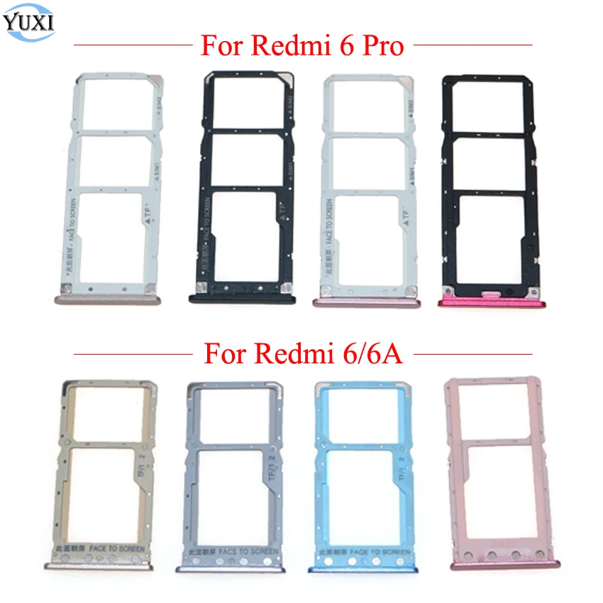 

Лоток для SIM-карты YuXi для Xiaomi Redmi 6 Pro, гнездо для гнезда, держатель, адаптер для Redmi 6 6A, лоток для SIM-карты, запасные части