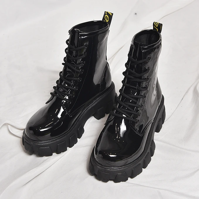 Women Boots Ankle Boots Leather Platform Round Toe Black Boots Women Goth Boots Designer Brand Luxury Women Shoes Botas Mujer 
Women Boots Ankle Boots Leather Platform Round Toe Black Boots Women Goth Boots Designer Brand Luxury Women Shoes Botas Mujer