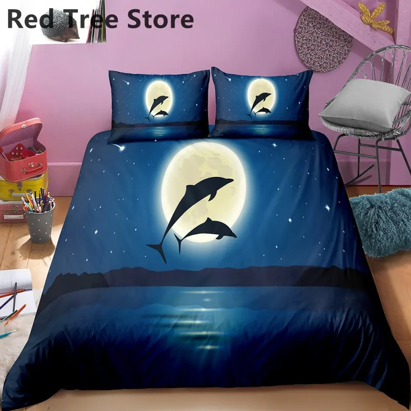 Queen King Full Size Bedding Sets Luxury Dolphin Sea Moon Printed Cartoon Kids Duvet Cover Set with Pillowcase Comforter Lines
Queen King Full Size Bedding Sets Luxury Dolphin Sea Moon Printed Cartoon Kids Duvet Cover Set with Pillowcase Comforter Lines