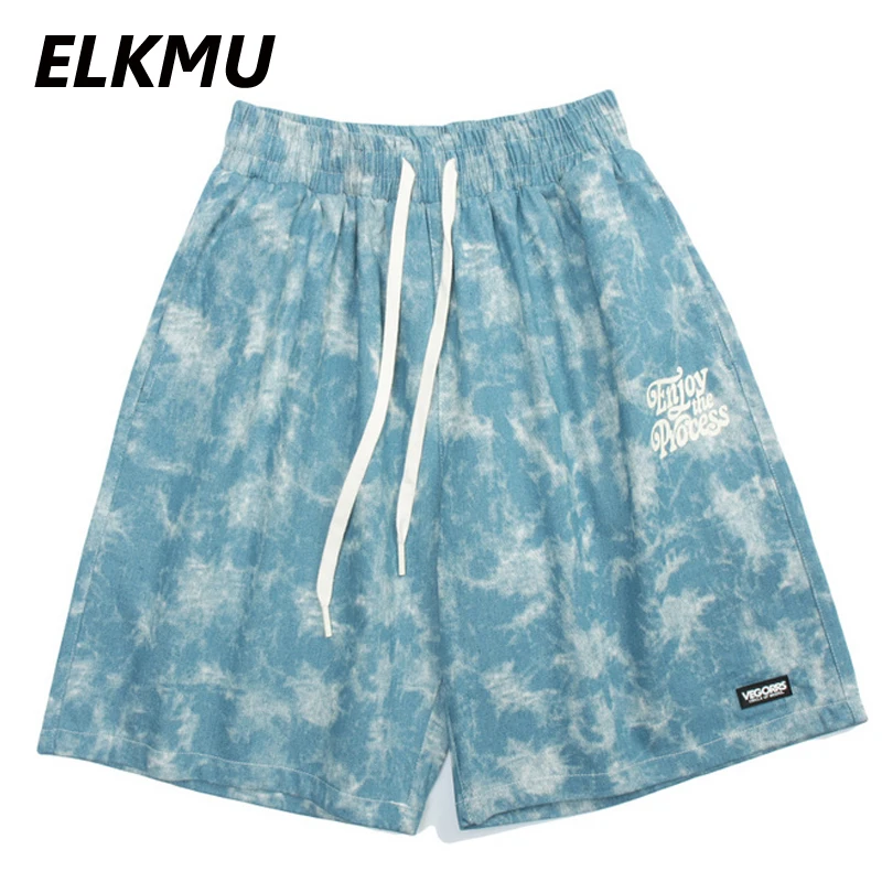 ELKMU 2021 Summer Shorts Tie Dye Hip Hop Streetwear Fashion Loose Shorts Men Casual Harajuku Blue Bottoms Elastic Waist HE836
ELKMU 2021 Summer Shorts Tie Dye Hip Hop Streetwear Fashion Loose Shorts Men Casual Harajuku Blue Bottoms Elastic Waist HE836