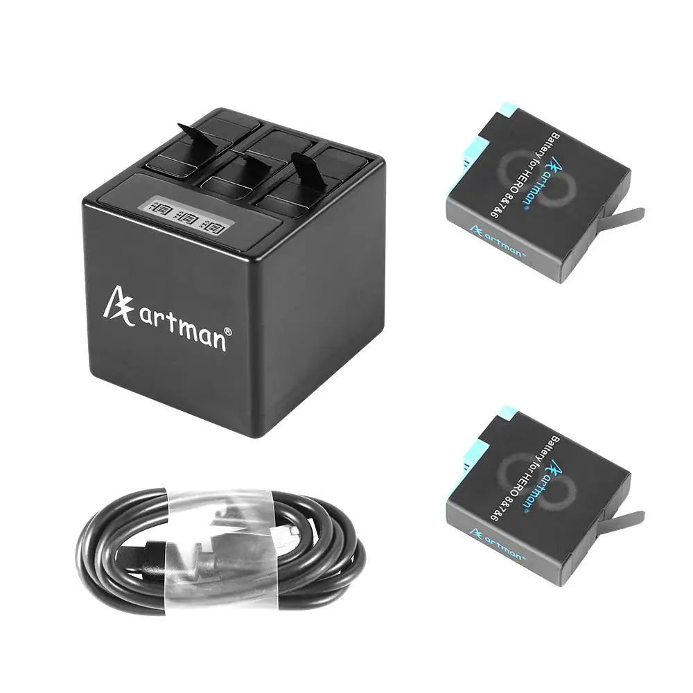 Artman Gopro 1500mAh Replacement Batteries(2-Pack) and 3-Channel LCD Storage Charger Compatible with GoPro Hero 8/7/6/5 Black
Artman Gopro 1500mAh Replacement Batteries(2-Pack) and 3-Channel LCD Storage Charger Compatible with GoPro Hero 8/7/6/5 Black