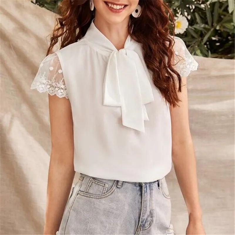 Fashion Womens Tops and Blouses 2020 Elegant Bowknot Neck OL Shirt Ladies Party Club Office Lady Clothes Lace Sleeve Streetwear
Fashion Womens Tops and Blouses 2020 Elegant Bowknot Neck OL Shirt Ladies Party Club Office Lady Clothes Lace Sleeve Streetwear
