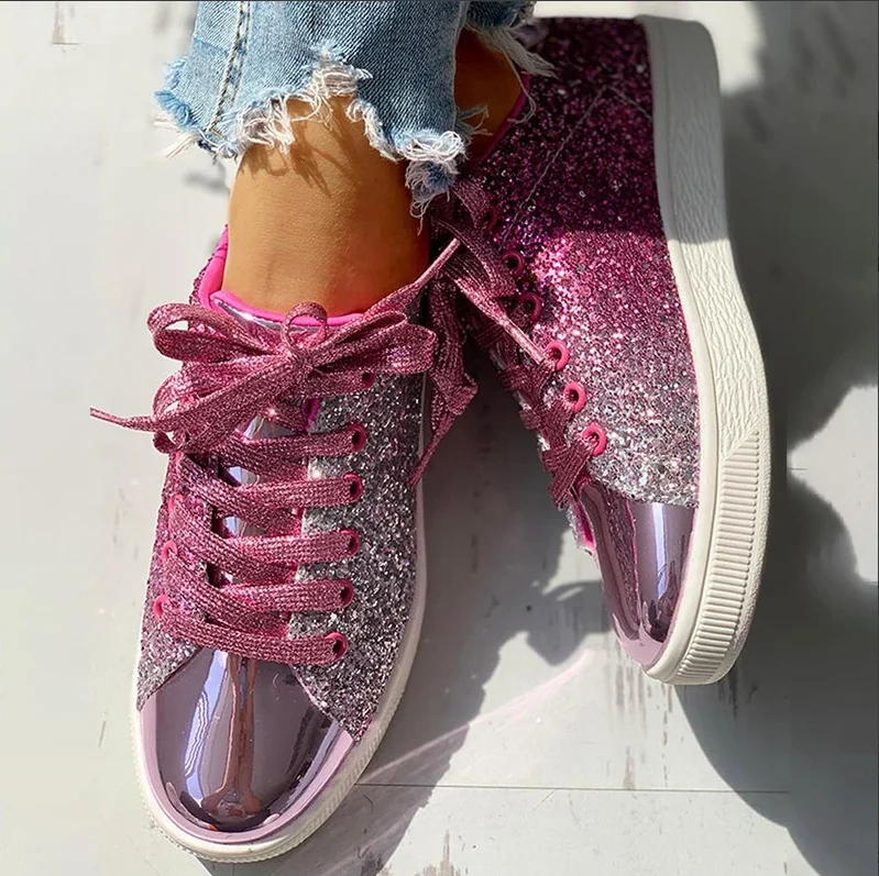 Women Vulcanize Shoes Sneakers Bling Shoes Girl Glitter Casual Female Breathable Lace Up Outdoor Sport Shoes Zapatos De Mujer
Women Vulcanize Shoes Sneakers Bling Shoes Girl Glitter Casual Female Breathable Lace Up Outdoor Sport Shoes Zapatos De Mujer