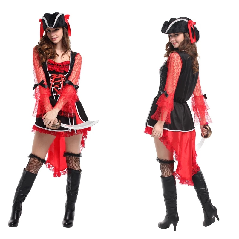 Female Women Pirates Captain Costume Halloween Role Playing Cosplay Suits Headwear Fancy Adult Christmas Dress
Female Women Pirates Captain Costume Halloween Role Playing Cosplay Suits Headwear Fancy Adult Christmas Dress