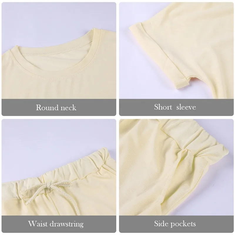 2021 New Casual solid new women's two piece suit New Elastic Waist Solid Color Leisure Pajamas Set women 2 piece set O-Neck
2021 New Casual solid new women's two piece suit New Elastic Waist Solid Color Leisure Pajamas Set women 2 piece set O-Neck