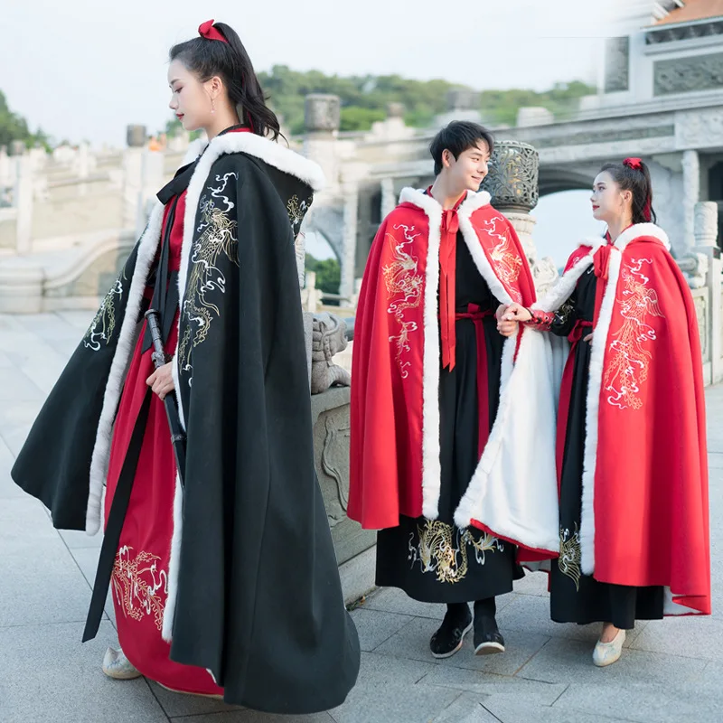 Free shipping Winter costume rabbit hair thickened Plush cape coat men's Hanfu women's hooded long antique cape coat
Free shipping Winter costume rabbit hair thickened Plush cape coat men's Hanfu women's hooded long antique cape coat