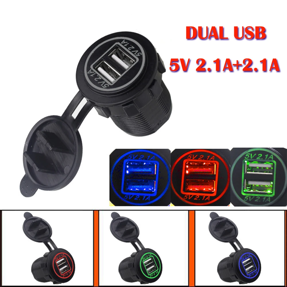 2.1A+2.1A Dual USB Charger Socket Power Outlet Adapter 5V Waterproof Dual USB Ports Fast Charge for Smartphone Car Boat Marine
2.1A+2.1A Dual USB Charger Socket Power Outlet Adapter 5V Waterproof Dual USB Ports Fast Charge for Smartphone Car Boat Marine