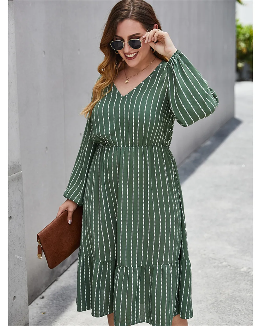 Oversized Dress Women Striped Printed V Neck Lose A Line Dress Casual Spring Autumn Long Sleeve Slip Dress
Oversized Dress Women Striped Printed V Neck Lose A Line Dress Casual Spring Autumn Long Sleeve Slip Dress