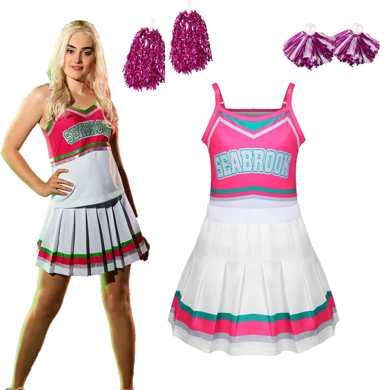 3pcs/set Summer Girls cosplay costume Cheerleader skirt+socks+Flower ball For kids 
3pcs/set Summer Girls cosplay costume Cheerleader skirt+socks+Flower ball For kids