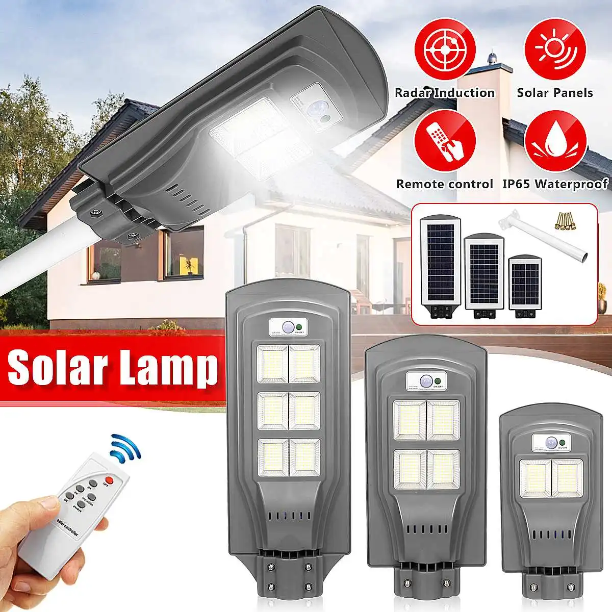 324 LED Solar Street Light Waterproof Outdoor Security Lighting Garden Street Wall Lamp PIR Motion Sensor Smart Remote Control
324 LED Solar Street Light Waterproof Outdoor Security Lighting Garden Street Wall Lamp PIR Motion Sensor Smart Remote Control
