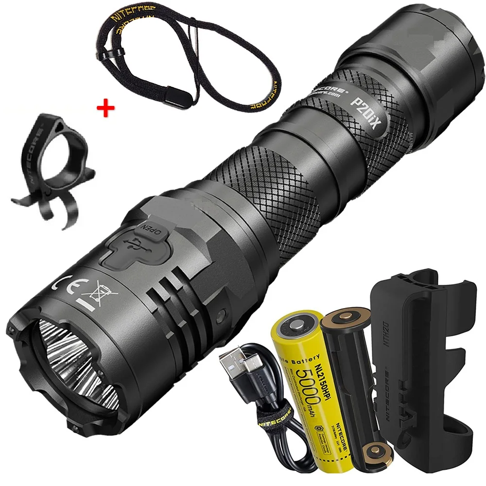 

NITECORE P20iX LED Flashlight CREE XP-L2 4000 LM USB-C Rechargeable Outdoor Lighting with 21700 Battery for Self-defense Camping