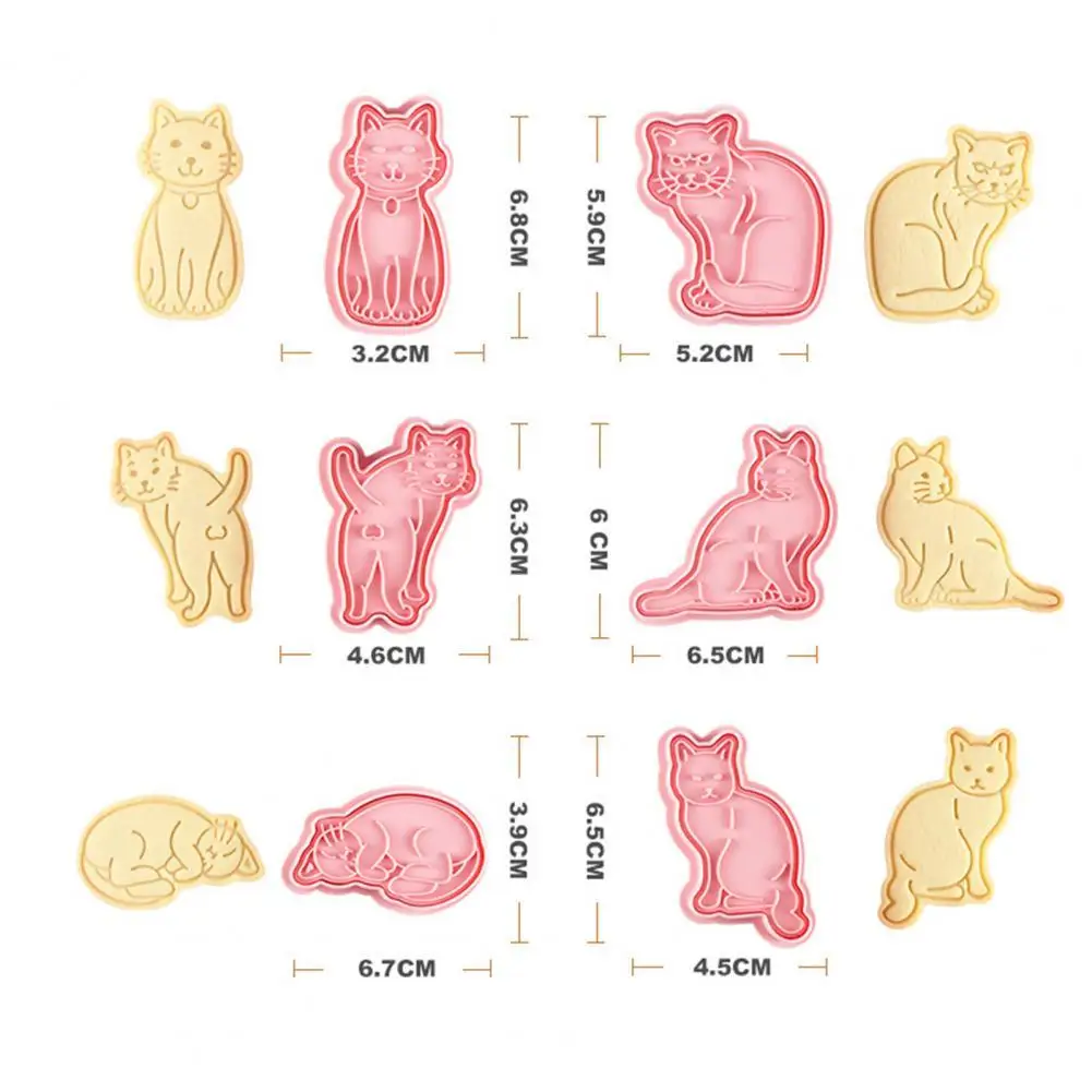 6Pcs/Set Lovely Cat Shape Cookie Cutter 3D Effect Creative PP Chocolate Mold for Home
6Pcs/Set Lovely Cat Shape Cookie Cutter 3D Effect Creative PP Chocolate Mold for Home