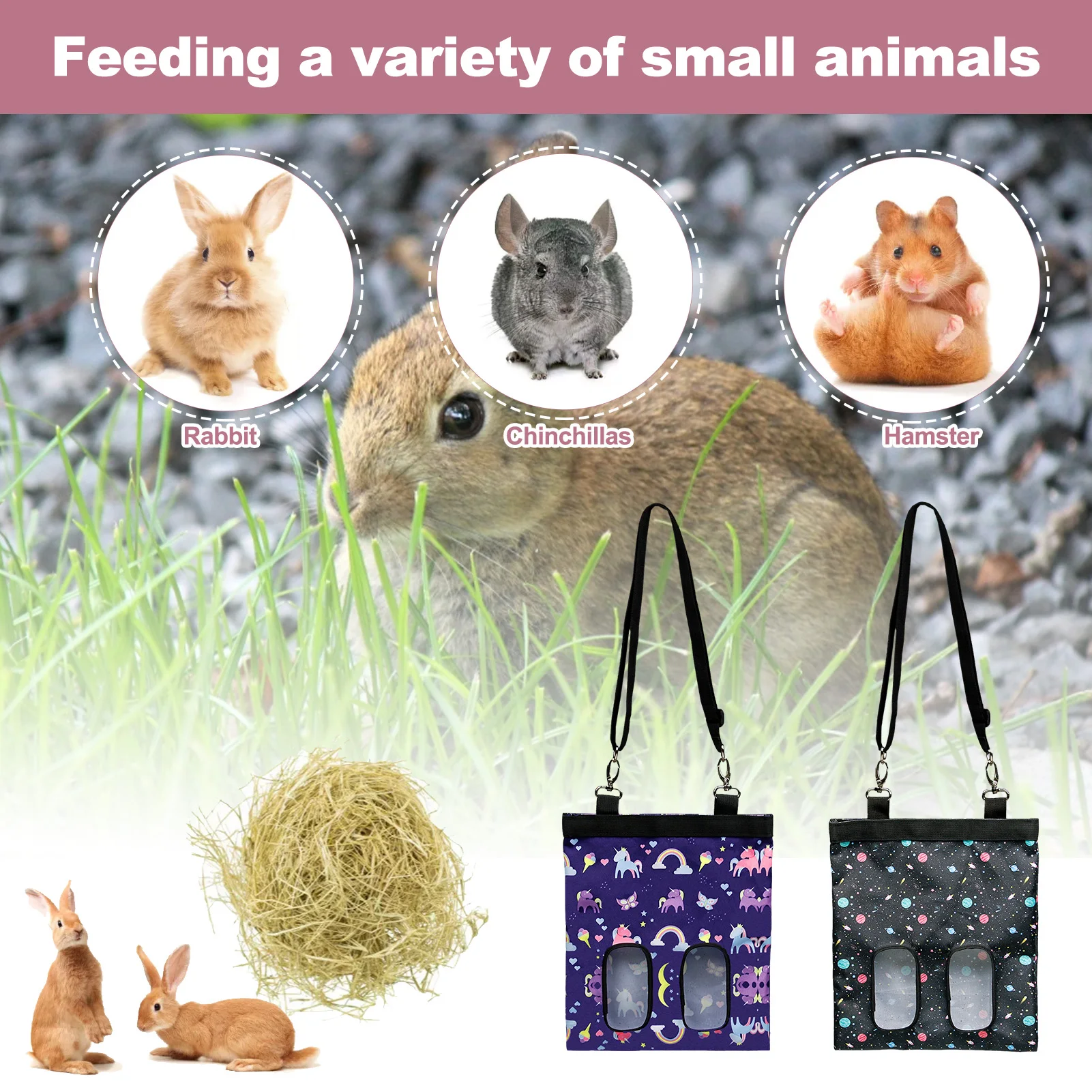 2 Holes Rabbit Feeding Bag Guinea Pig Hay Bag Small Animal Hay Feeder Bag Pouch Feeder Sack Holder Portable Container For Way
2 Holes Rabbit Feeding Bag Guinea Pig Hay Bag Small Animal Hay Feeder Bag Pouch Feeder Sack Holder Portable Container For Way