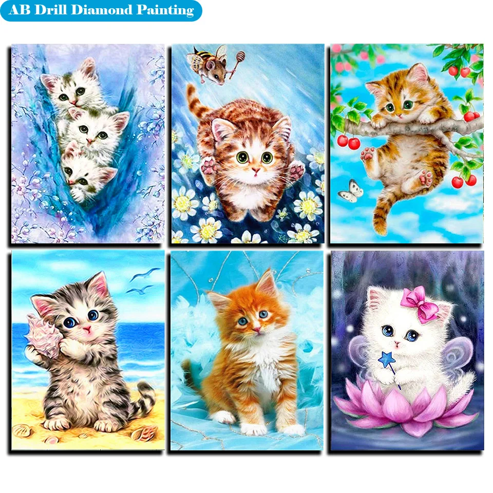 AB Diamond Embroidery Cat Cross Stitch Full Square/Round 5D DIY Diamond Painting Sale Animals Rhinestones Mosaic Home Decoration
AB Diamond Embroidery Cat Cross Stitch Full Square/Round 5D DIY Diamond Painting Sale Animals Rhinestones Mosaic Home Decoration