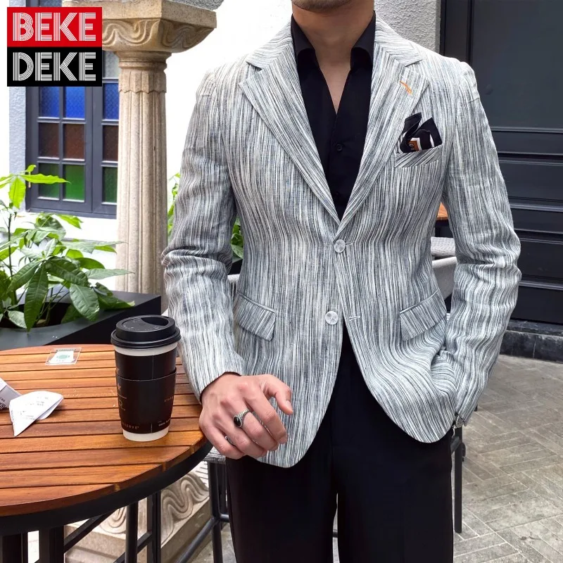 Men Linen Slim Casual Blazer Spring Summer Business Office Thin Single Breasted Suit Jackets Striped Long Sleeve Outwear M-2XL
Men Linen Slim Casual Blazer Spring Summer Business Office Thin Single Breasted Suit Jackets Striped Long Sleeve Outwear M-2XL