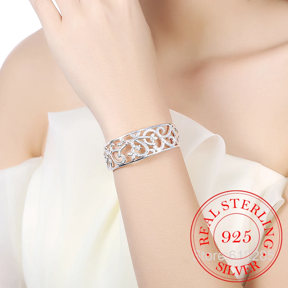 Real 925 Sterling Silver Hollow Branch Bracelets & Bangles For Women High Quality Elegant Lady Gift 925 Silver Fine jewelry
Real 925 Sterling Silver Hollow Branch Bracelets & Bangles For Women High Quality Elegant Lady Gift 925 Silver Fine jewelry