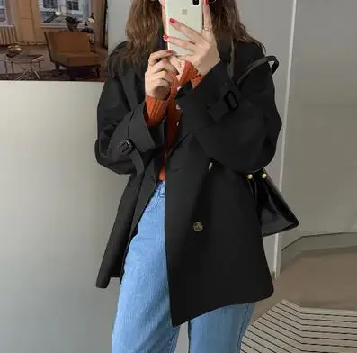 2021 Spring Autumn New Womens Adjustable Waist Short Khaki Solid Trench Coat Double-breasted Button Turn-down Collar Coats
2021 Spring Autumn New Womens Adjustable Waist Short Khaki Solid Trench Coat Double-breasted Button Turn-down Collar Coats
