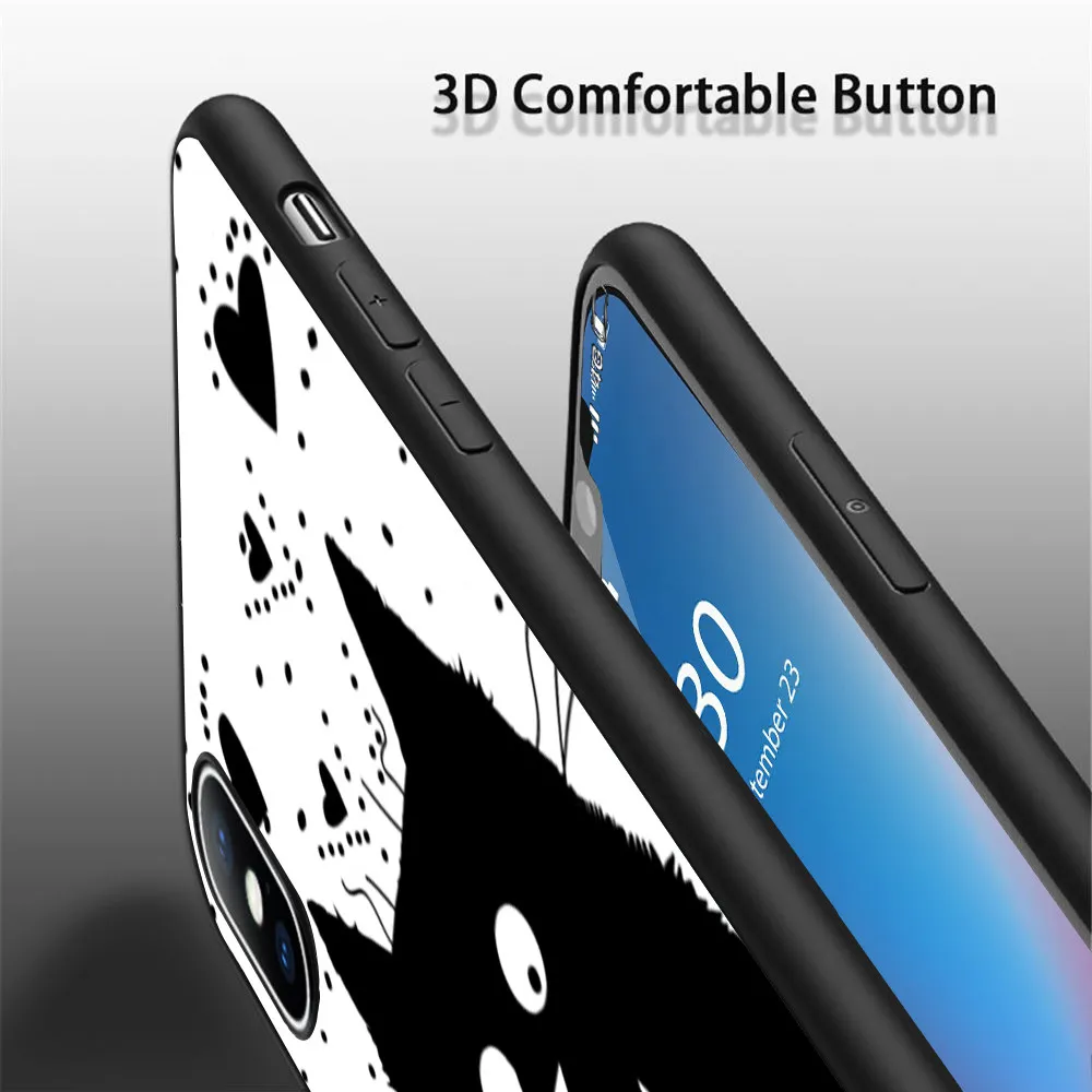 Чехол BFF черный/белый для iPhone 11 Pro Max XR XS 5s 6 6S 7 8 Plus мягкий силиконовый чехол из ТПУ
