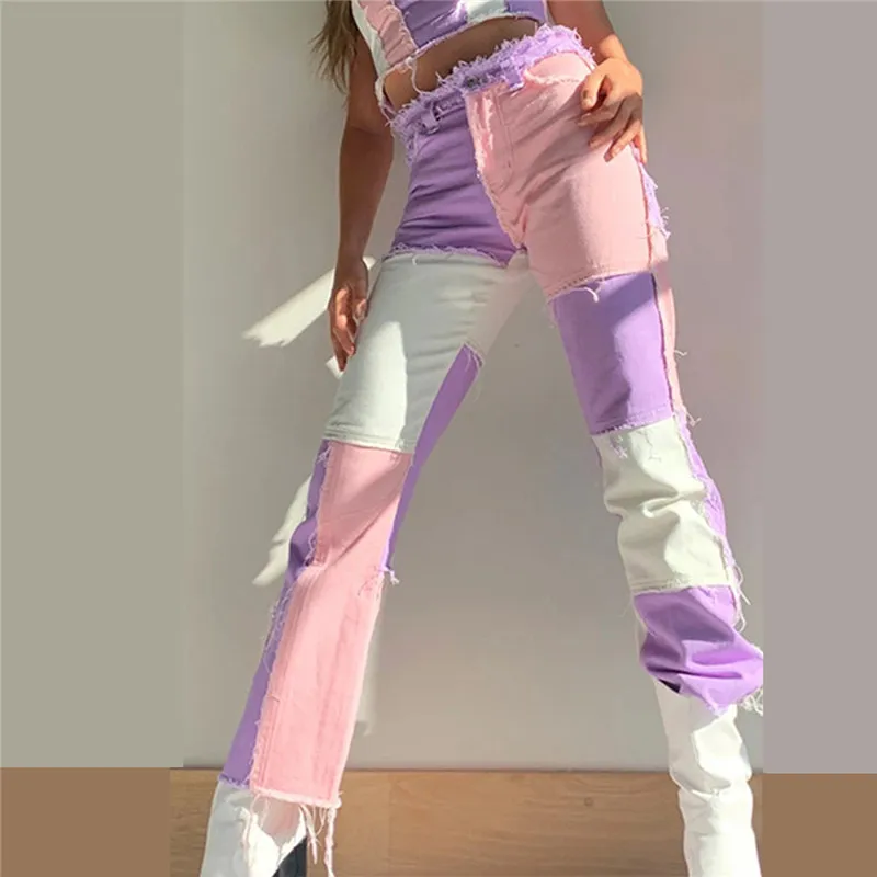 Autumn Patchwork High Waist Straight Denim Pants Women Casual Skinny Ripped Jeans Capris Pocket Long Trousers Ladies Streetwear
Autumn Patchwork High Waist Straight Denim Pants Women Casual Skinny Ripped Jeans Capris Pocket Long Trousers Ladies Streetwear