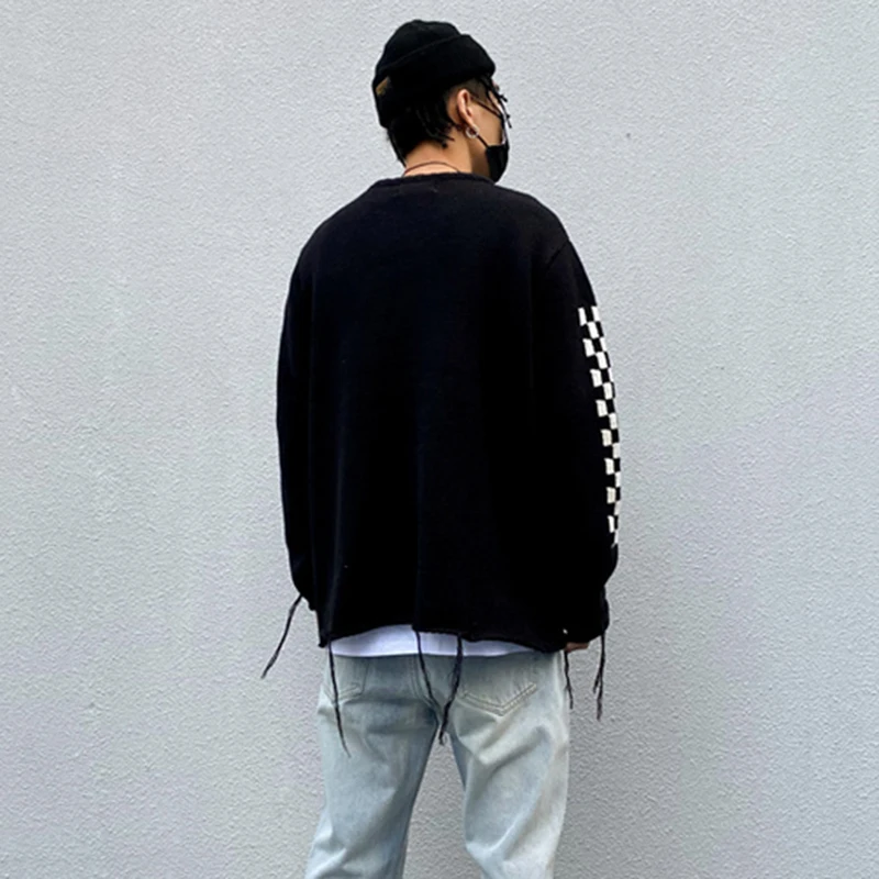 White Black Plaid Color Match Round Neck Men and Women Oversize Pullover Casual Top Hip Hop Baggy Loose Sweaters
White Black Plaid Color Match Round Neck Men and Women Oversize Pullover Casual Top Hip Hop Baggy Loose Sweaters