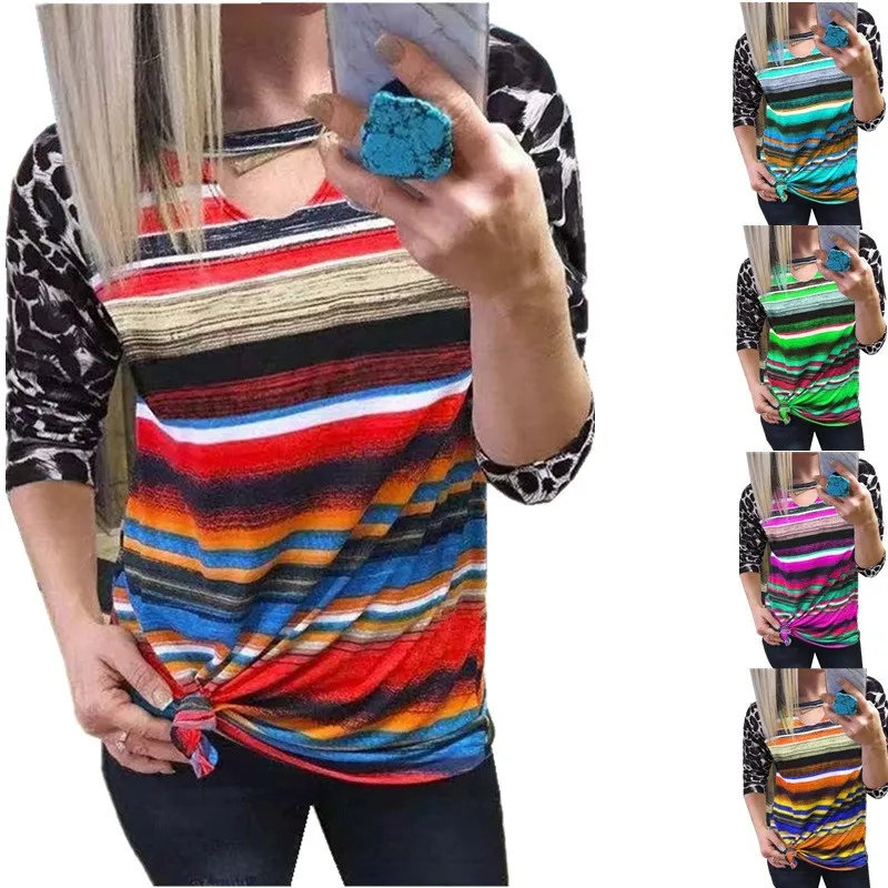 Multicolor Striped Color Print Women's T shirts Fashion Street Casual Long Sleeve V-neck Ladies Tops 2021 Autumn Women Clothing
Multicolor Striped Color Print Women's T shirts Fashion Street Casual Long Sleeve V-neck Ladies Tops 2021 Autumn Women Clothing