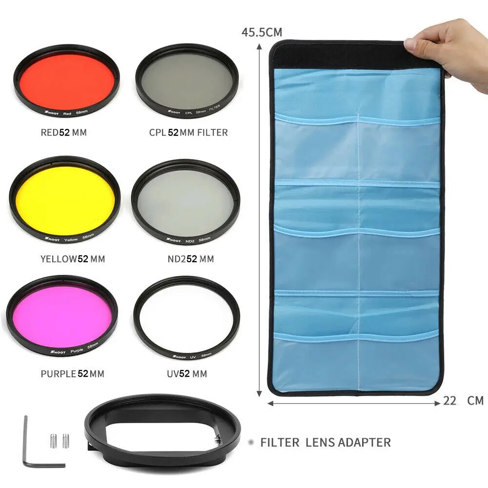 52mm Polarize CPL ND4 UV Red Ywllow Purple Filter For GoPro Hero 5 6 7 Black
52mm Polarize CPL ND4 UV Red Ywllow Purple Filter For GoPro Hero 5 6 7 Black