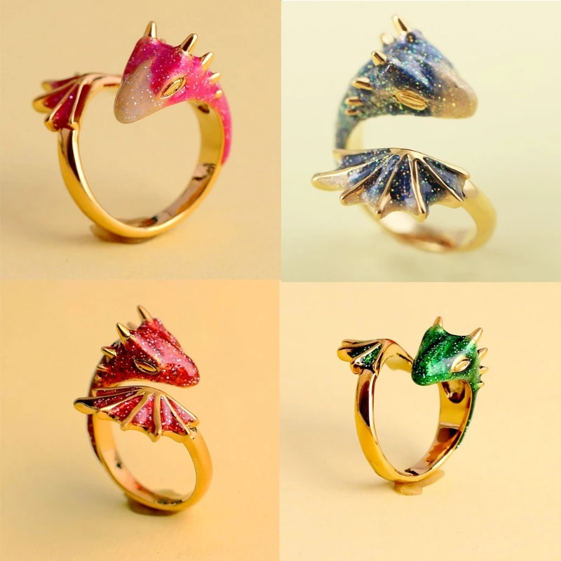 Blue Pink Dragon Open Ring Gothic Boho Enamel Red Green Snake Finger Rings For Women Men Vintage Animal Jewelry Gift
Blue Pink Dragon Open Ring Gothic Boho Enamel Red Green Snake Finger Rings For Women Men Vintage Animal Jewelry Gift