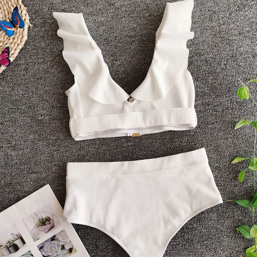 TW201 Woman Swimsuit recycled eco-friendly fabric Ruffle High Waist Beachwear Custom swimwear bikini 2021 bikini set bikini
TW201 Woman Swimsuit recycled eco-friendly fabric Ruffle High Waist Beachwear Custom swimwear bikini 2021 bikini set bikini