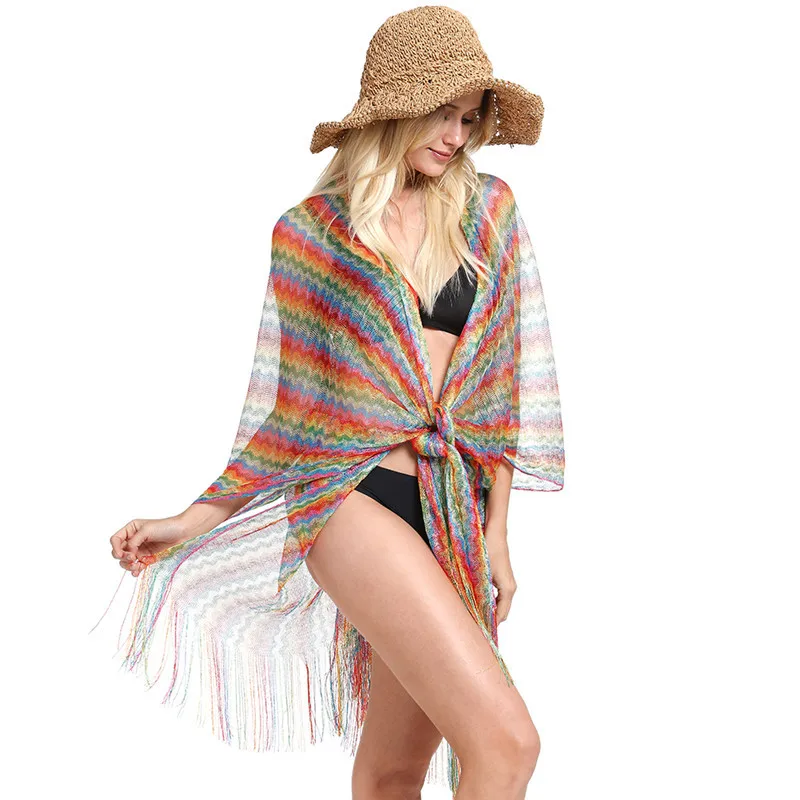 2020 Summer Beach Towel Solid Color Blouse Shawl European American National Shawls Colorful Slit Beach Towel Fringed Scarf
2020 Summer Beach Towel Solid Color Blouse Shawl European American National Shawls Colorful Slit Beach Towel Fringed Scarf