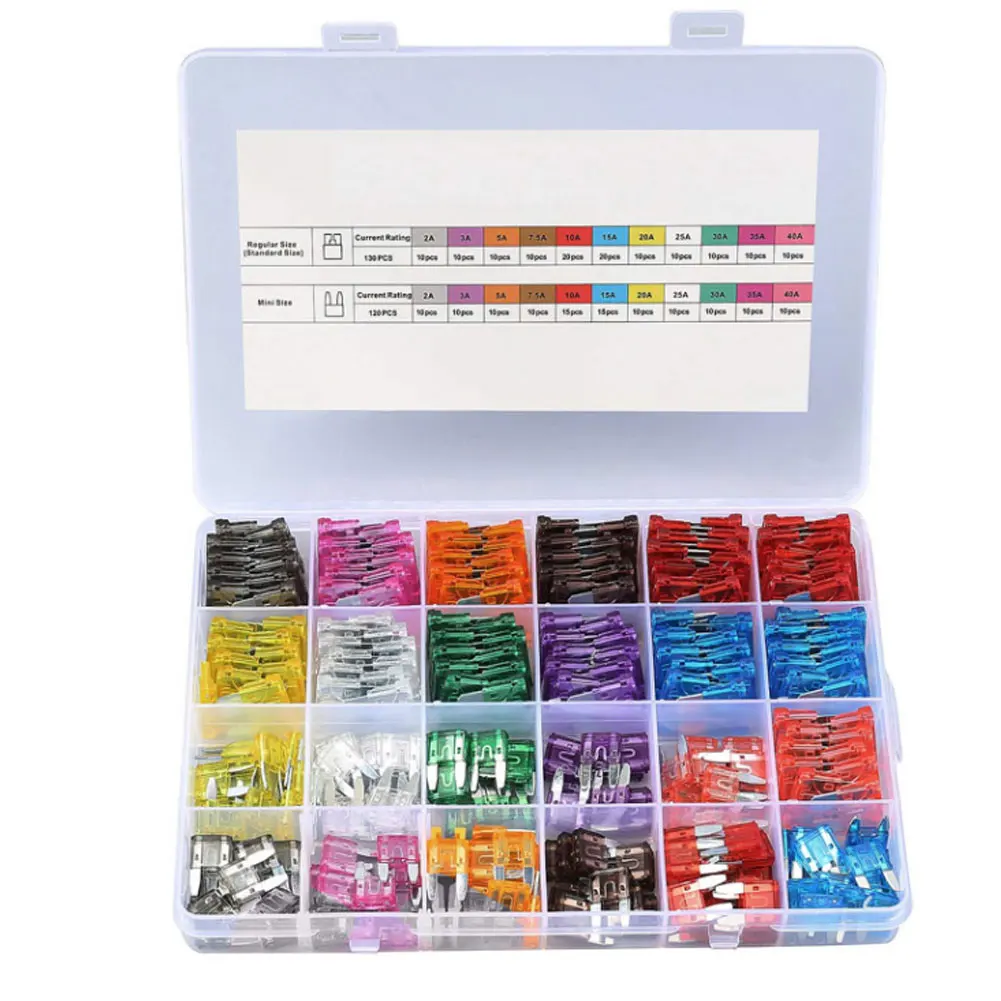 250 Pieces Car Fuses Assortment Kit Blade-type Automotive Fuses Smini/small/medium 32V 5-40A Replacement Fuse with box and clip
250 Pieces Car Fuses Assortment Kit Blade-type Automotive Fuses Smini/small/medium 32V 5-40A Replacement Fuse with box and clip